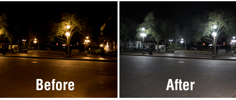 LED Street Lighting Before and After